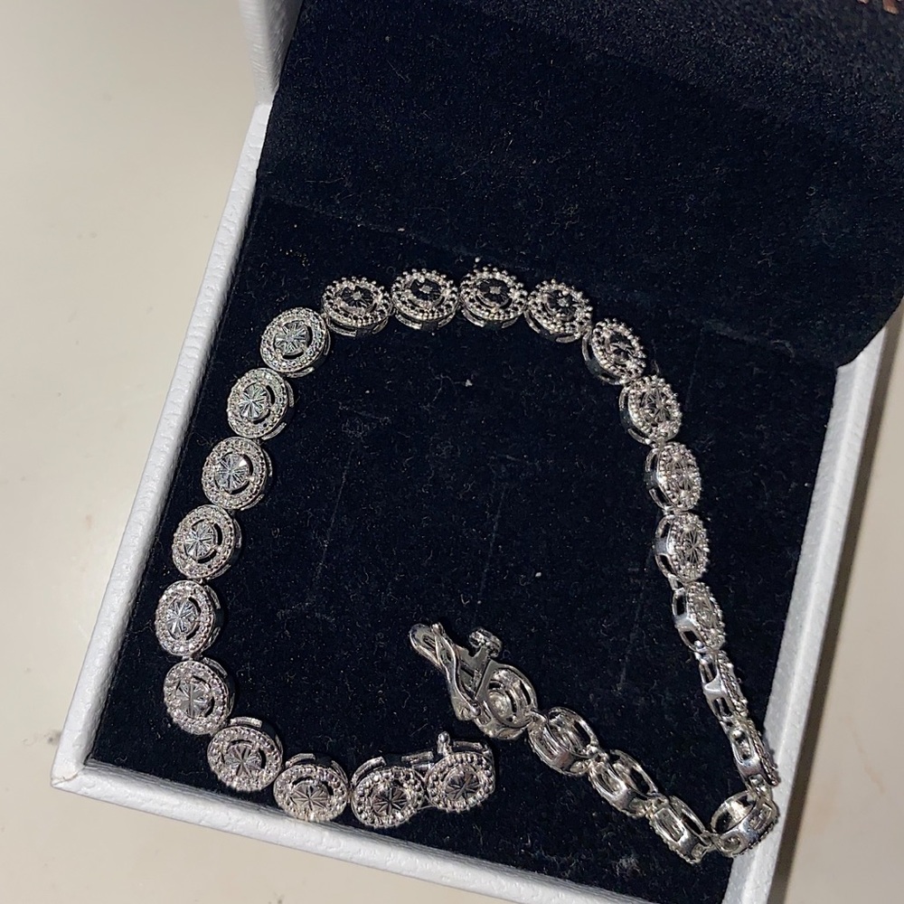 white rhinestoned bracelet